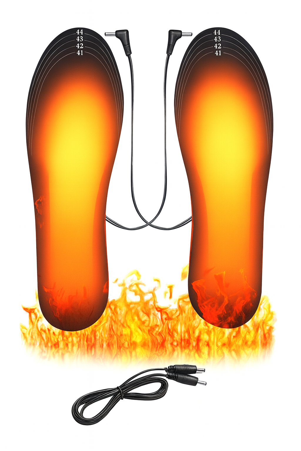 Podgrzewane wkładki USB - Zmywalne termiczne wkładki do butów 40-50°C Podgrzewane wkładki | Uniwersalny, z możliwością przycięcia, z możliwością ładowania