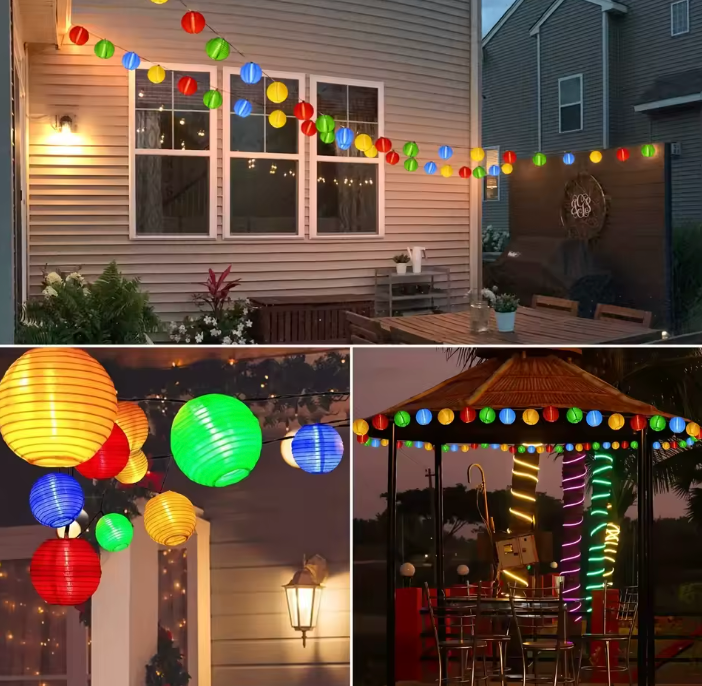 LED Solar Kugel-Laternen Lichterkette – Solarbetriebene Garten Girlande für Außenbereich