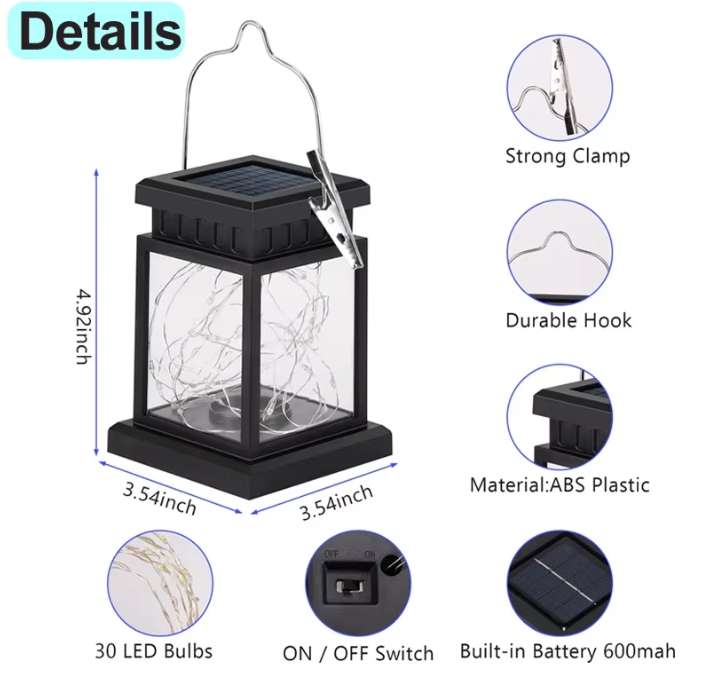 Solar LED Außenlaterne mit Kerzenlicht Effekt – Dekorative Boden- & Hängelaterne für Garten und Terrasse