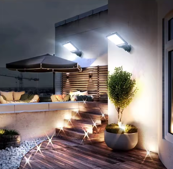 Solar LED Sicherheitswandleuchte mit Bewegungsmelder – 108 COB Außenleuchte IP65