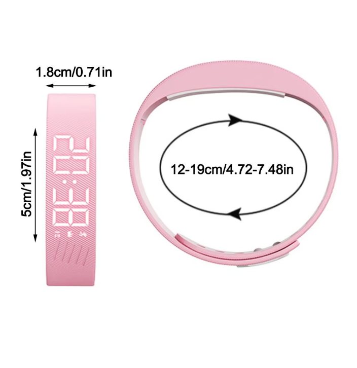 Vibrations-Wecker Armband mit Schrittzähler – LED-Digitalwecker mit stillem Alarm, wasserdicht