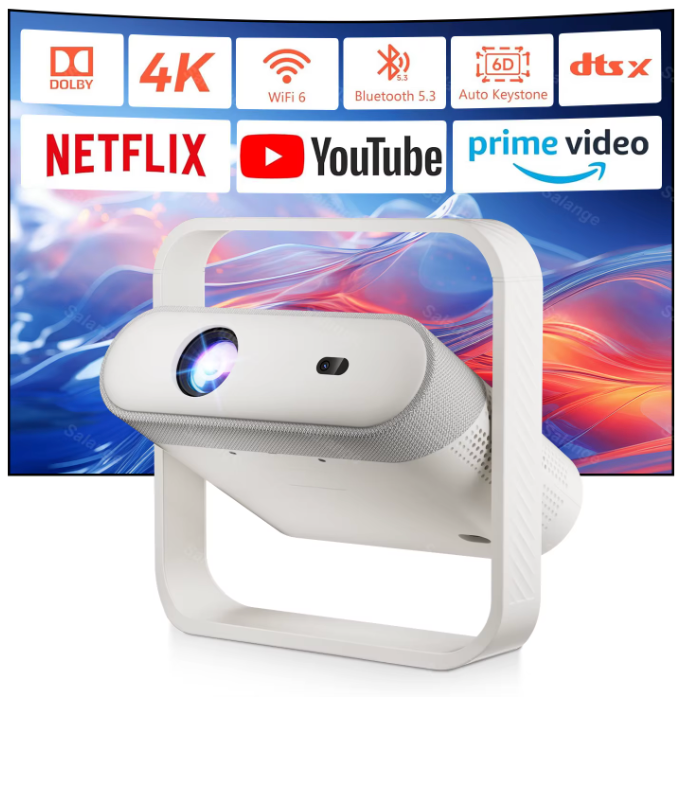 Beamigo Smart Android Projektor P40 – Native 1080P, Autofokus, 360° Standfuß, WiFi 6 & Bluetooth 5.4