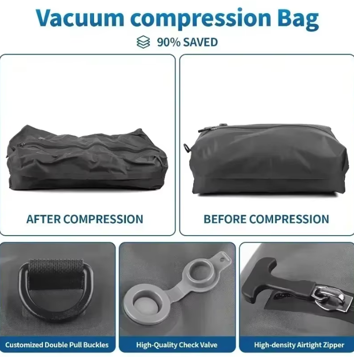 17L Vacuum Compression Bag with Pump - Space Saving Travel Storage Bag