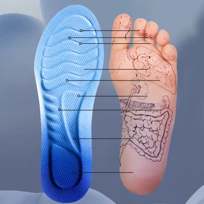 Insoles Blue - Shock-absorbing, breathable sports shoe soles for cutting to size
