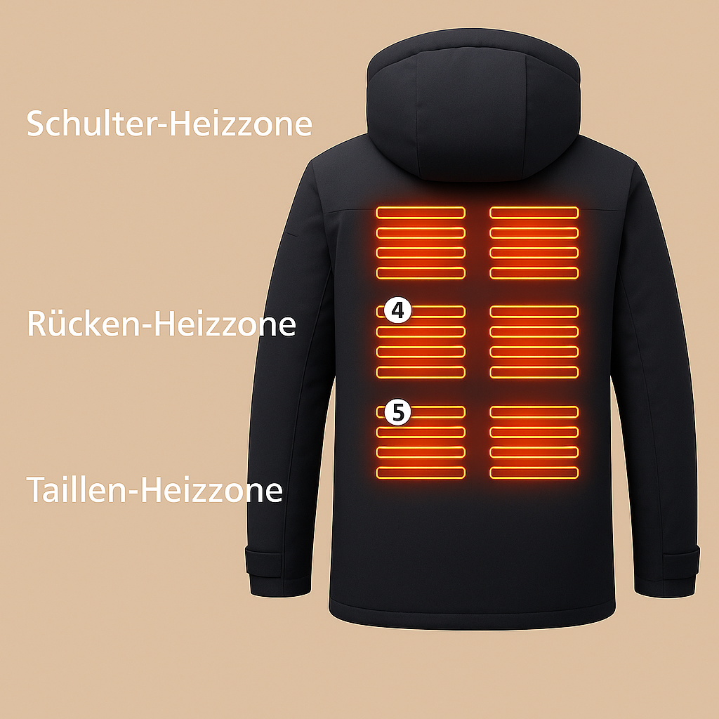 Uppvärmd vinterjacka med 9 värmezoner - USB utomhusjacka för män och kvinnor