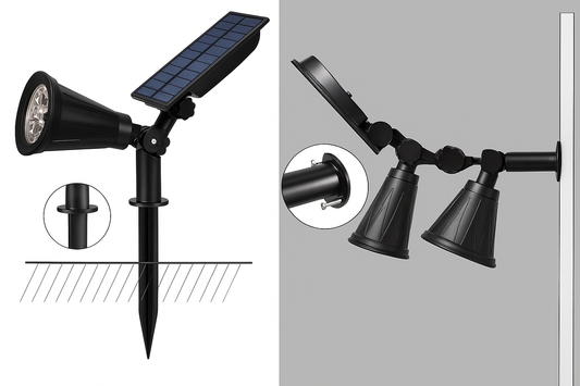 9-LED Solarstrahler - Aussenstrahler mit IP65 Schutz