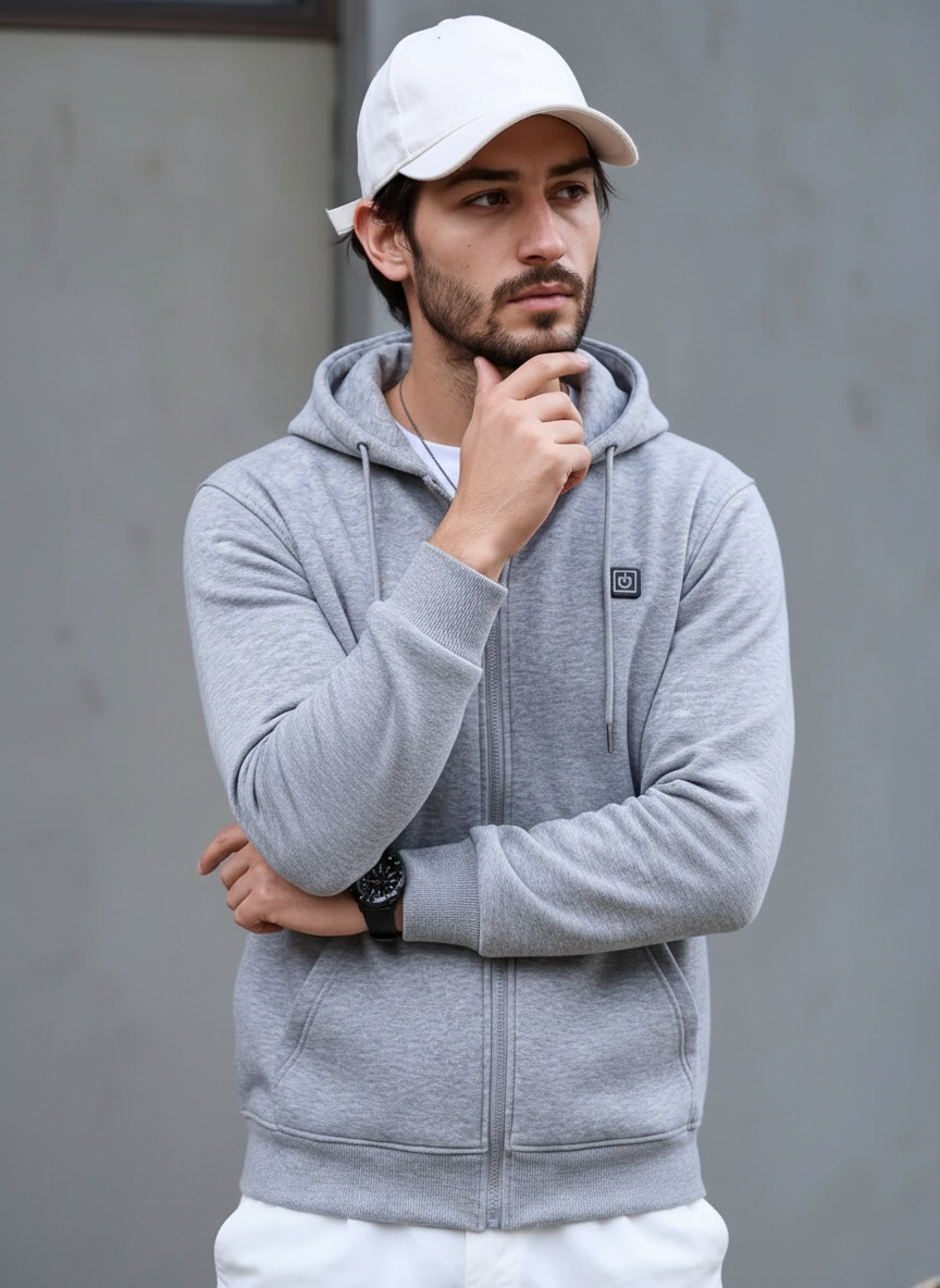 Beheizbarer Zip-Pullover mit 3 Heizstufen – USB-Wärmepullover für Damen & Herren