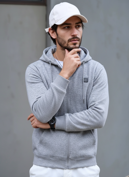 Beheizbarer Zip-Pullover mit 3 Heizstufen – USB-Wärmepullover für Damen & Herren