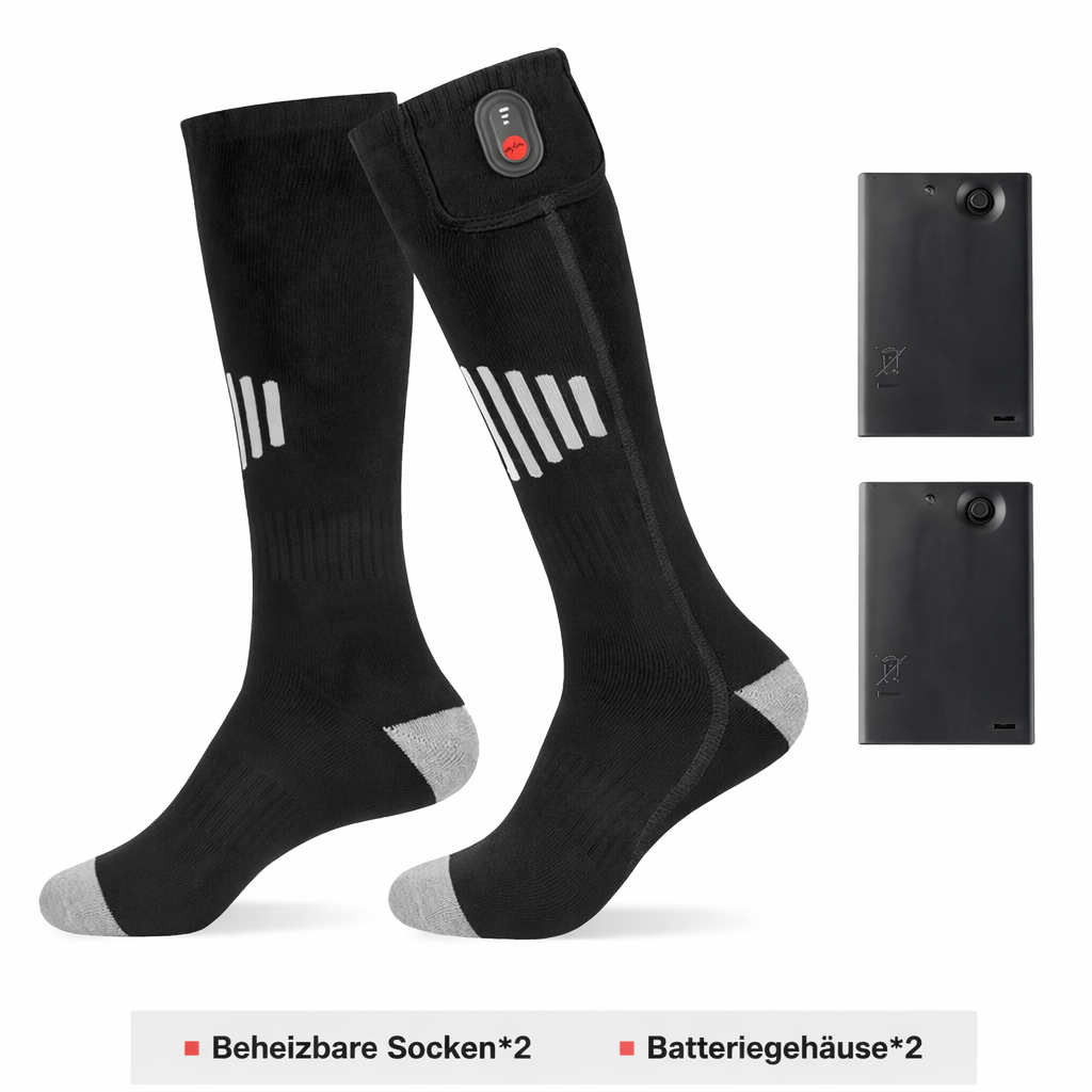 Beheizbare Socken, elektrisch beheizt mit wiederaufladbarem Akku für Winter & Outdoor und Skifahren