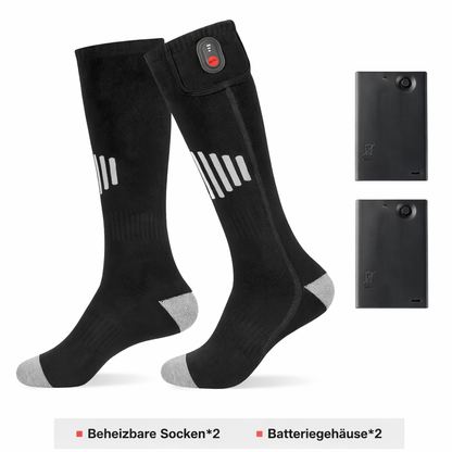 Beheizbare Socken, elektrisch beheizt mit wiederaufladbarem Akku für Winter & Outdoor und Skifahren