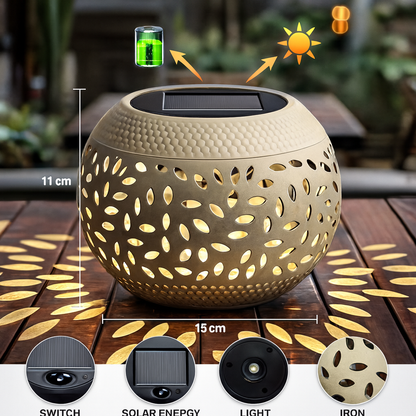 Solar Ambient Tischlaterne – Metall-LED-Lampe für Garten & Terrasse