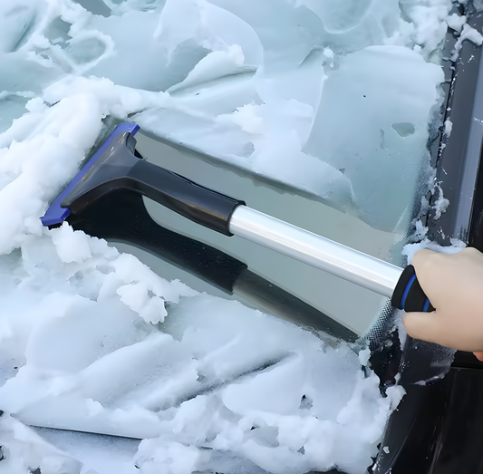 Ausziehbarer Auto-Eiskratzer mit Schneebürste – Teleskopischer Winter-Scheibenreiniger aus Aluminium