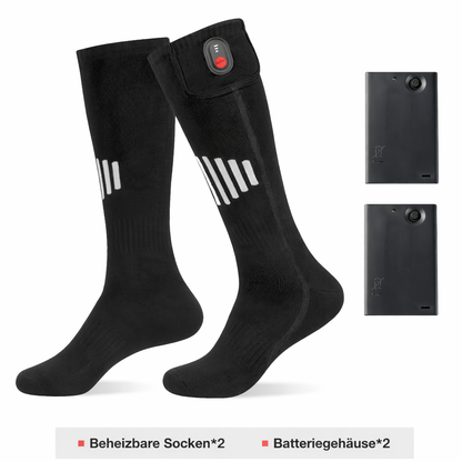 Beheizbare Socken, elektrisch beheizt mit wiederaufladbarem Akku für Winter & Outdoor und Skifahren