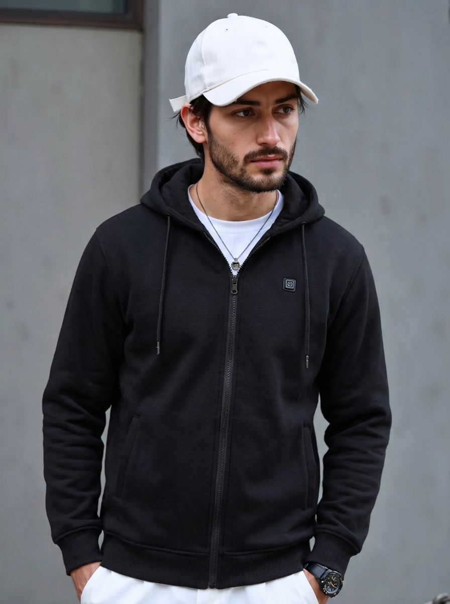 Beheizbarer Zip-Pullover mit 3 Heizstufen – USB-Wärmepullover für Damen & Herren