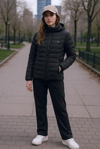 Uppvärmd pufferjacka med 3 värmezoner - USB termojacka för män och kvinnor