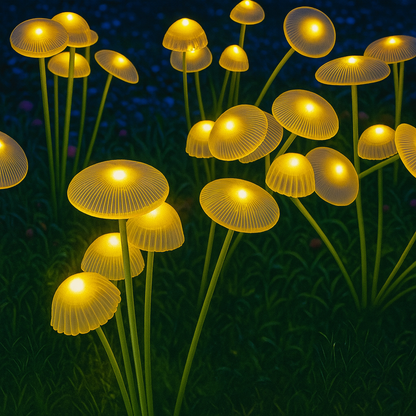 Solar Quallen Gartenlichter – 6-LED Pilz Bodenstecker mit 600 mAh Akku, atmosphärische Außenbeleuchtung für Garten & Rasen