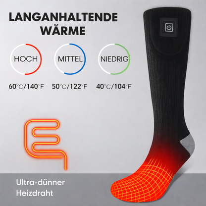 Beheizbare Socken, elektrisch beheizt mit wiederaufladbarem Akku für Winter & Outdoor und Skifahren