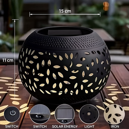Solar Ambient Tischlaterne – Metall-LED-Lampe für Garten & Terrasse