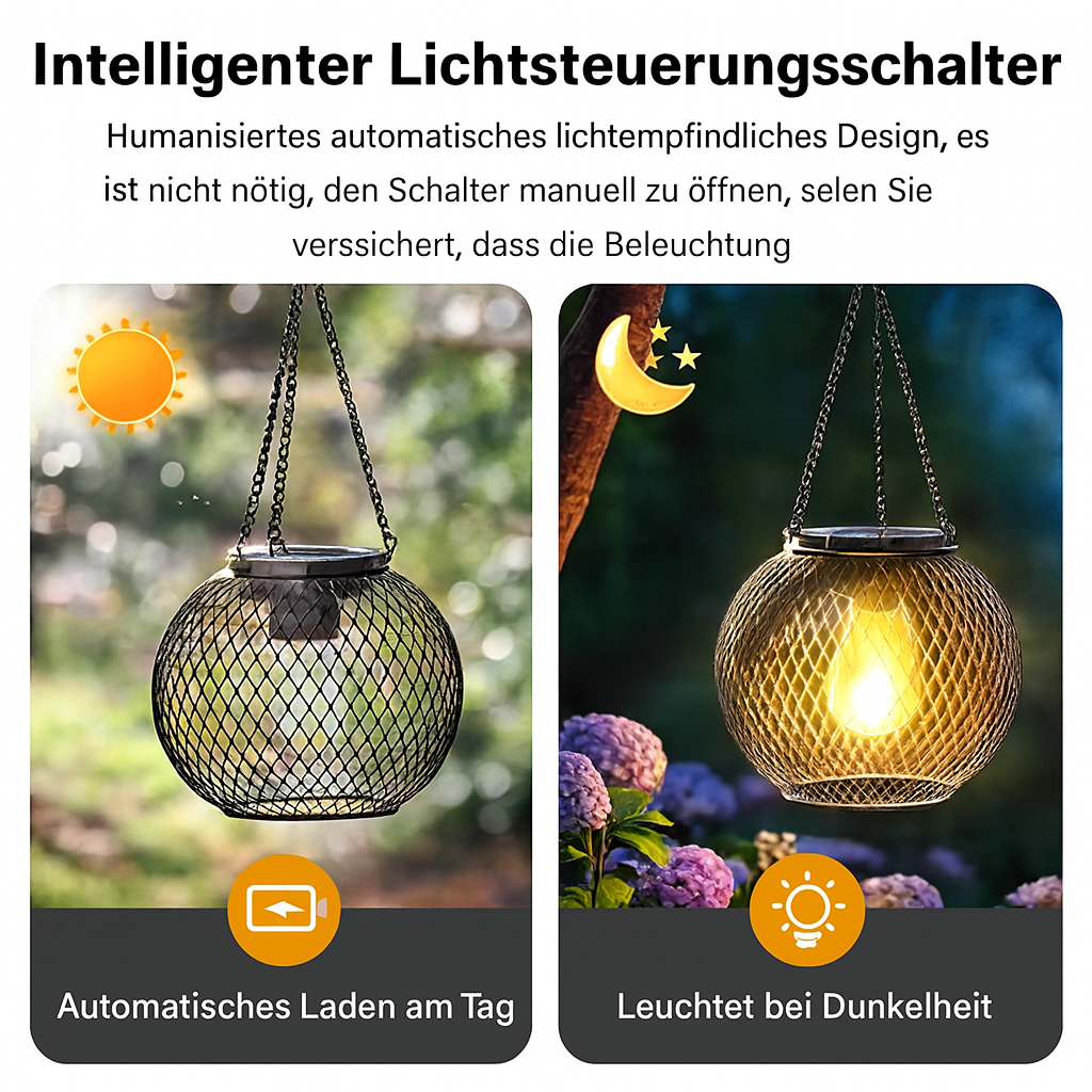 Solar Fairy Laterne – LED-Hängeleuchte aus Metall für Aussen