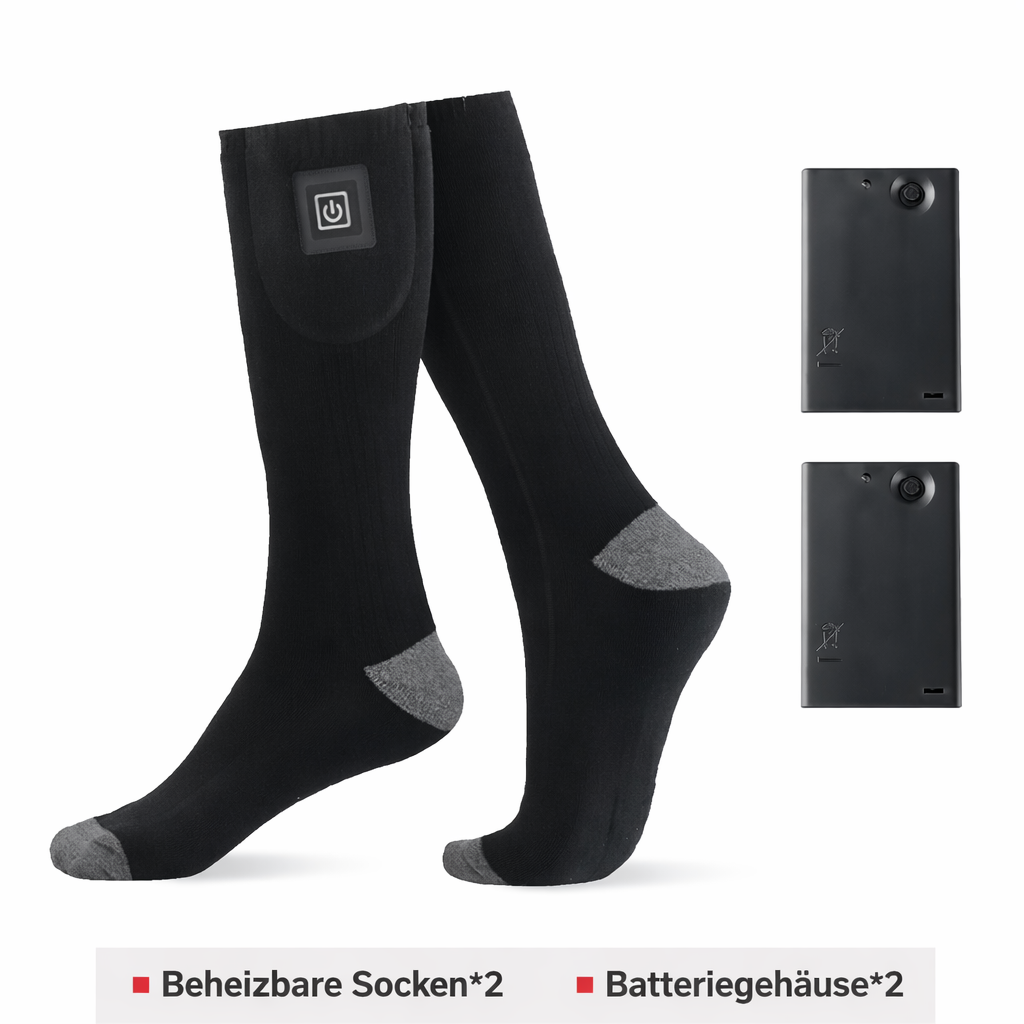 Beheizbare Socken, elektrisch beheizt mit wiederaufladbarem Akku für Winter & Outdoor und Skifahren