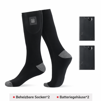 Beheizbare Socken, elektrisch beheizt mit wiederaufladbarem Akku für Winter & Outdoor und Skifahren