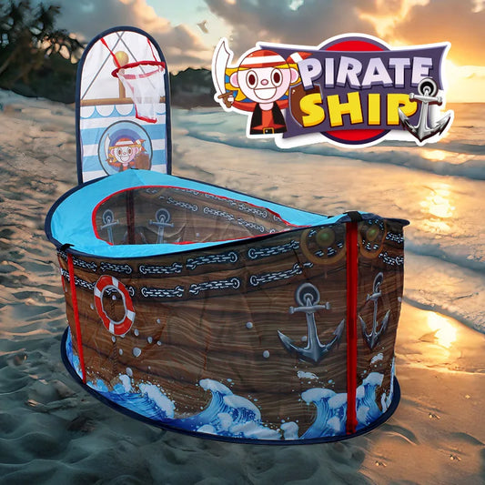 Abenteuer Schiff | Piratenschiff-Spielzelt mit Bunter Grafik | Fantasievolles Spiel für Kinder 1