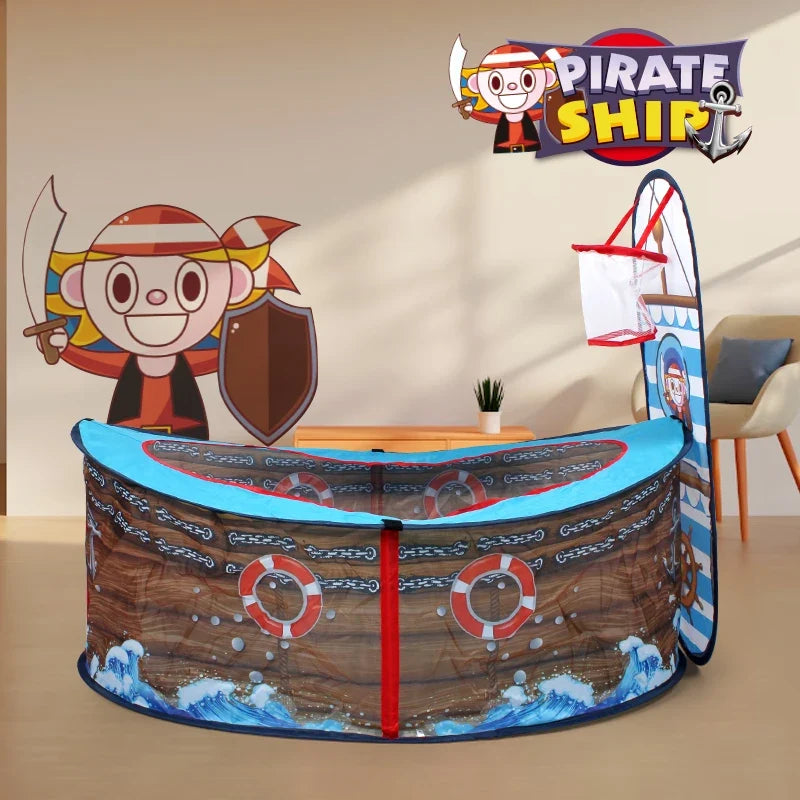 Abenteuer Schiff | Piratenschiff-Spielzelt mit Bunter Grafik | Fantasievolles Spiel für Kinder 8