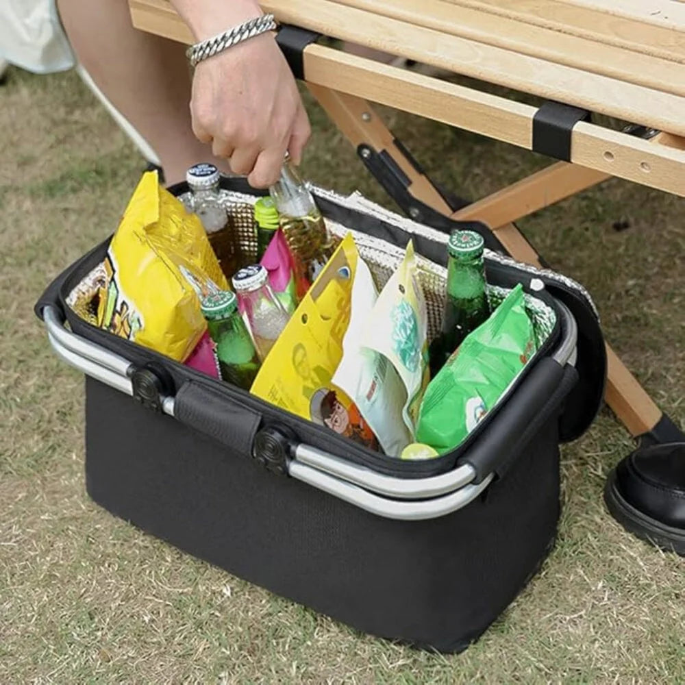 AdventureGear | Faltbarer Picknickkorb mit 18 l Fassungsvermögen | Auslaufsicher für Outdoor-Abenteuer 2