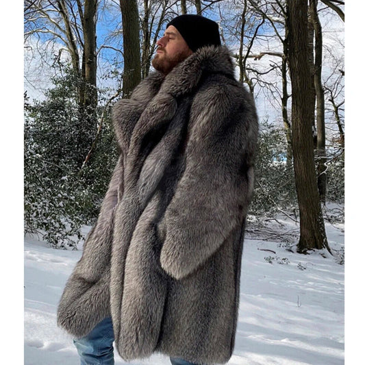 Alpine Eleganz | Pelzmantel mit Dramatischem Longline-Schnitt | Glamouröser Look für Winterabende 1