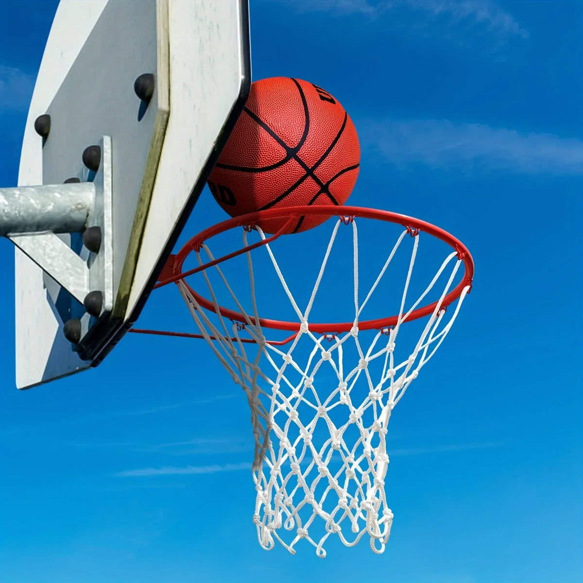 Basketball Ersatznetz | Robuste 12-Schlaufen Konstruktion für Bessere Wurfqualität | Wetterfestes Netz für Außenbereiche 2