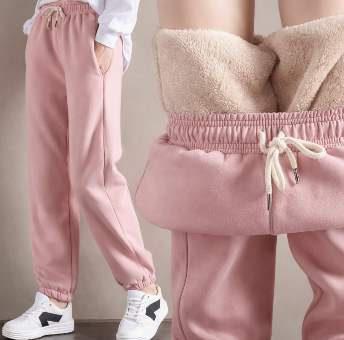 Winterthermolegging voor dames met fleece - warme, dikke legging in grote maten