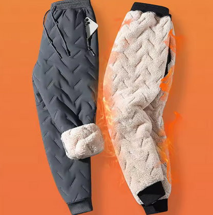 Unisex Winter Thermo Jogginghose mit Plüschfutter – Warme, Gerade Freizeithose mit Kordelzug