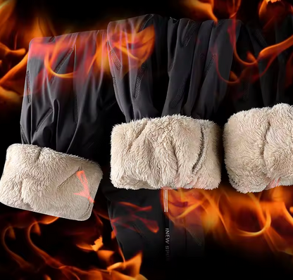 Unisex Winter Thermo Jogginghose mit Plüschfutter – Warme, Gerade Freizeithose mit Kordelzug