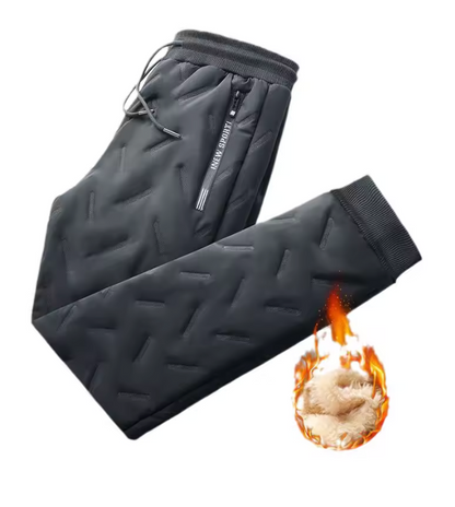 Unisex Winter Thermo Jogginghose mit Plüschfutter – Warme, Gerade Freizeithose mit Kordelzug