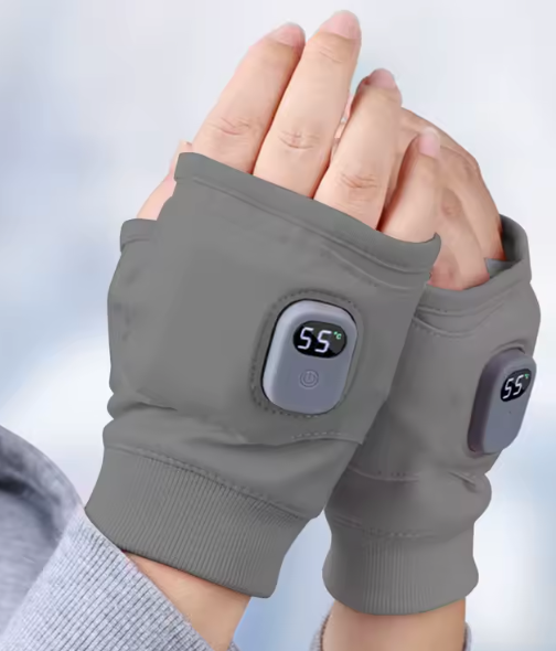 ThermoFlex - Fingerlose USB-Heizhandschuhe – Wiederaufladbar, 3 Heizstufen & 360° Wärme