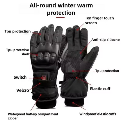 HeatRide - Elektrisch verwarmde winterhandschoenen - Waterdicht, touchscreen en 3 warmte-instellingen