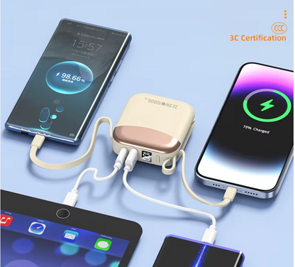 Mini Powerbank 10000 mAh – 66 W Schnellladung – USB-C – zertifizierter externer Akku
