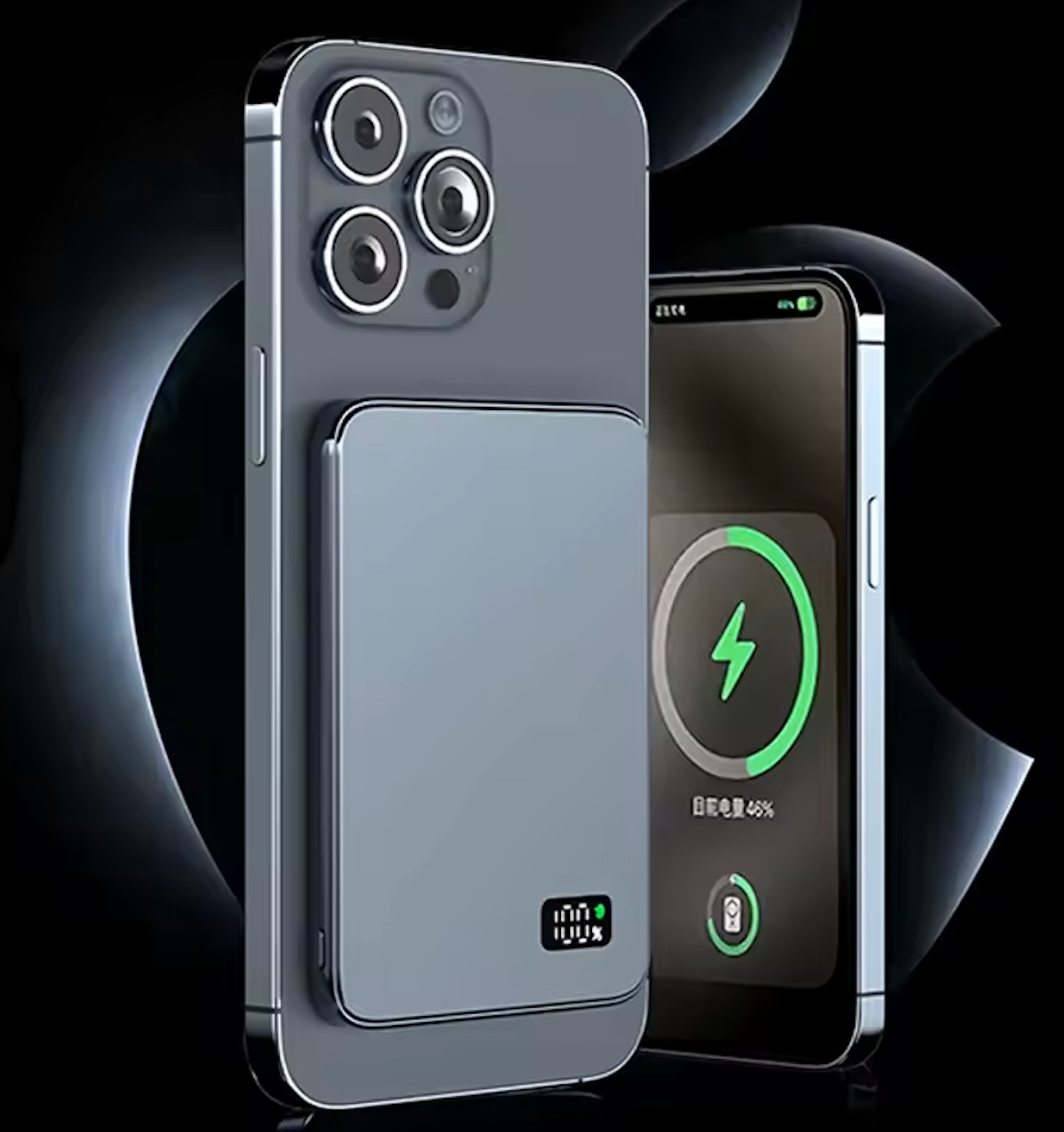 Ultradünne MagSafe Powerbank 10000 mAh – Magnetische kabellose Schnellladung – Tragbarer Akku