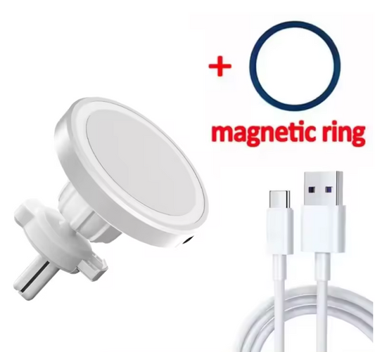 30 W Magnetisches Kabelloses Auto-Ladegerät mit Lüftungsklammer – Wireless Kfz-Handyhalter mit Schnellladefunktion