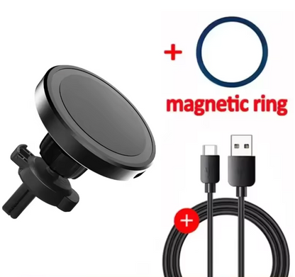 30 W Magnetisches Kabelloses Auto-Ladegerät mit Lüftungsklammer – Wireless Kfz-Handyhalter mit Schnellladefunktion
