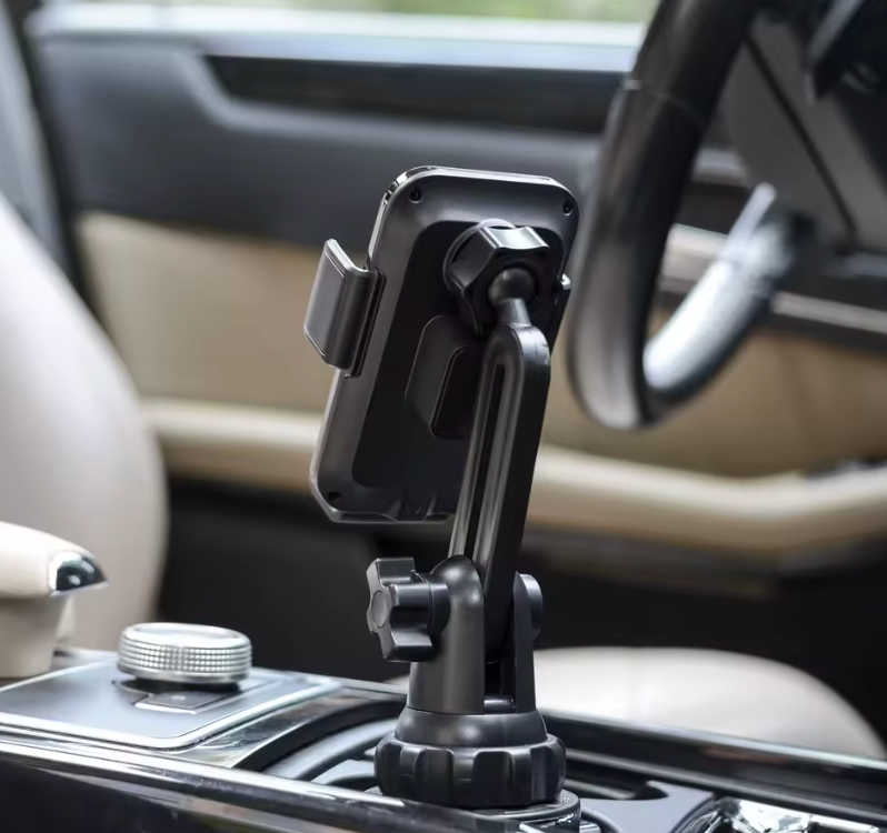 Kabelloses Auto-Ladegerät mit Getränkehalter-Klemmung – Robuste Kfz-Handyhalterung mit Schnellladefunktion
