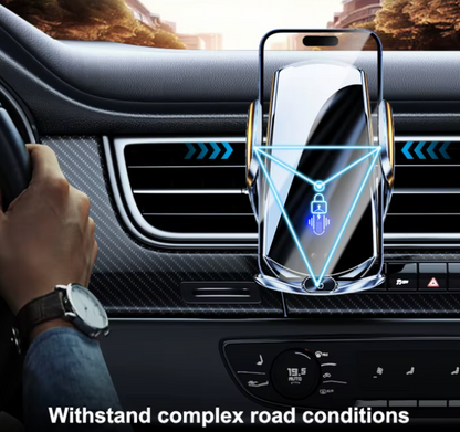 Automatische Auto-Handyhalterung mit kabelloser Ladestation – Kfz-Telefonhalter mit Quick-Release-Funktion