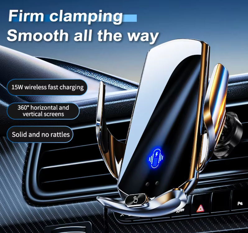Automatische Auto-Handyhalterung mit kabelloser Ladestation – Kfz-Telefonhalter mit Quick-Release-Funktion
