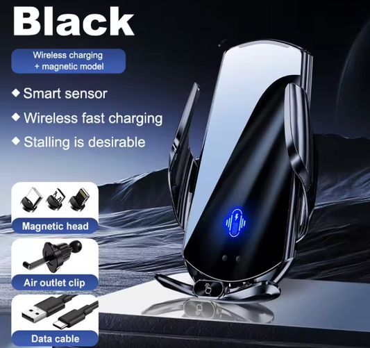 Automatische Auto-Handyhalterung mit kabelloser Ladestation – Kfz-Telefonhalter mit Quick-Release-Funktion