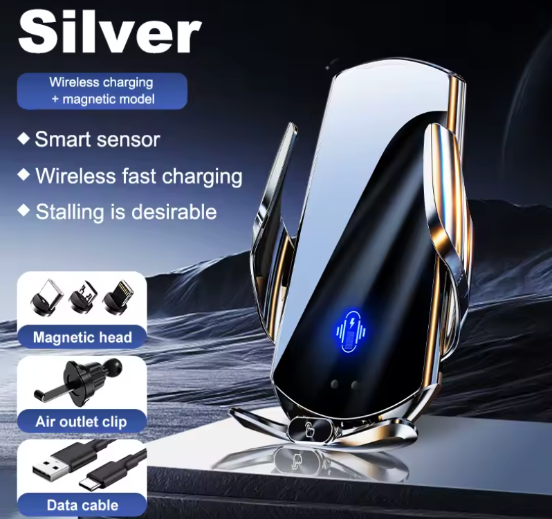 Automatische Auto-Handyhalterung mit kabelloser Ladestation – Kfz-Telefonhalter mit Quick-Release-Funktion