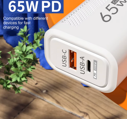 USB-C Schnellladegerät mit Dual-Port – Netzadapter mit Quick Charge 3.0 für iPhone, Samsung, Xiaomi, Huawei & Tablets