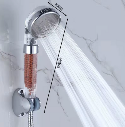 3-Funktionen Hochdruck-SPA-Duschkopf mit Anionenfilter – Wassersparende Handbrause mit Regeneffekt