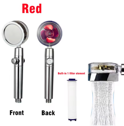 360° Turbo Hochdruck-Duschkopf mit Filter – Wassersparende Handbrause mit Ein-Tasten-Stopp