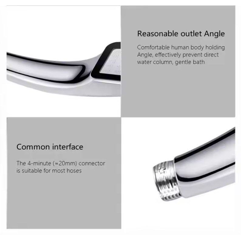 Quadratischer Hochdruck-Duschkopf mit 300 Düsen – Wassersparende Handbrause