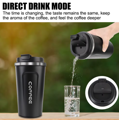 Thermo Café Thermobecher aus Edelstahl – Auslaufsicherer Reisebecher 380 ml / 510 ml